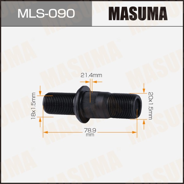 Шпилька для грузовика MASUMA 18x1.5мм - 20x1.5мм, L=78.9мм / OEM_8-94383-437-1 Isuzu Elf LH