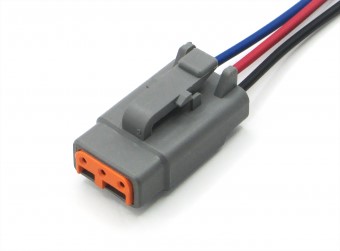 Разъем Deutsch DTM06-3S (3pin) 3 контакта под сечение провода 0.5-0.8 кв.мм для Г-3302, Кам, МАЗ, УРАЛ, DAF, IVECO, MAN,