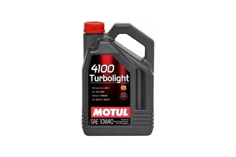 Масло моторное MOTUL 4100 Turbolight 10W40 SN A3/B4 (5л.) п/синт. (бенз.,диз.)