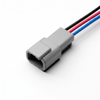 Разъем Deutsch DTM04-3P (3pin) 3 контакта под сечение провода 0.5-0.8 кв.мм для Г-3302, Кам, МАЗ, УРАЛ, DAF, IVECO, MAN,