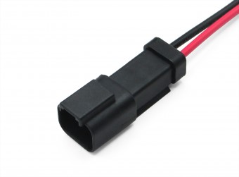Разъем Deutsch DT04-2P-E005 (2pin) 2 контакта под сечение провода 0.5-0.8 кв.мм для Г-3302, Кам, МАЗ, УРАЛ, DAF, IVECO,