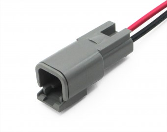 Разъем Deutsch DTM04-2P (2pin) 2 контакта под сечение провода 0.5-0.8 кв.мм для Г-3302, Кам, МАЗ, УРАЛ, DAF, IVECO, MAN,