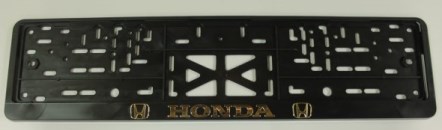 Рамка под номер с защелкой золото  HONDA  рельеф