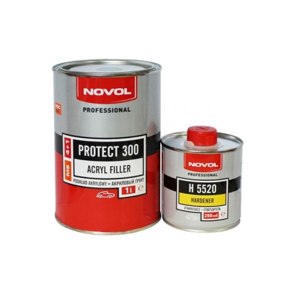 Грунтовка Акрил. 4+1 MS наполнитель серая Protekt 300 (1 л.+0,25 л. отверд.)