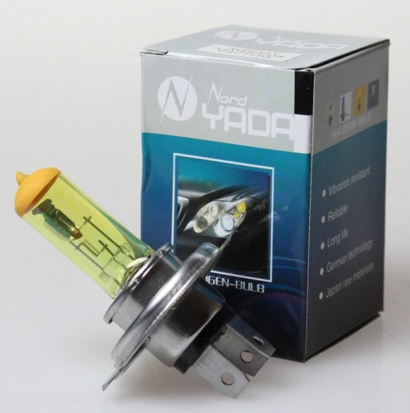 Лампа H4 12V 60/55W P43t н/о YELLOW желтая