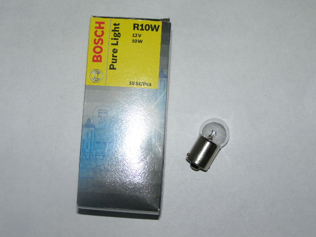 Лампа габарит. 12V R10W G18 с цок. BA15s