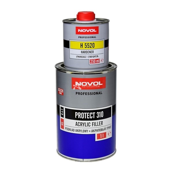 Грунтовка Акрил. 4+1 HS наполнитель серая Protekt 310 (1 л.+0,25 л. отверд.)