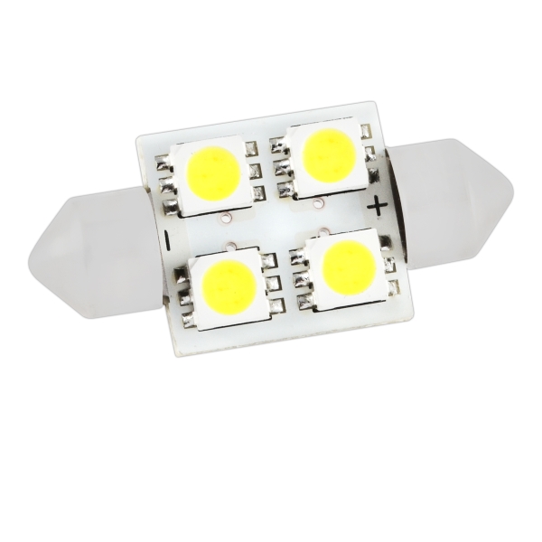 Лампа салонная 12V C10W T11 SV8.5 4 SMD 31мм (к-т 2 шт)